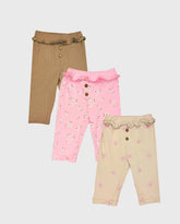 Set 3 Pantalones Calados Estampados